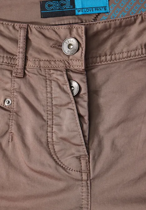 Hose im Slim Fit sporty taupe