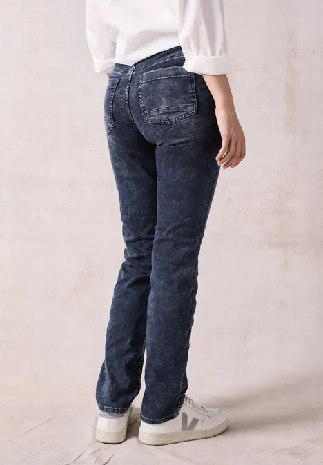 Straight Leg Jeans blue black used wash