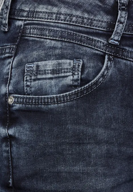 Straight Leg Jeans blue black used wash
