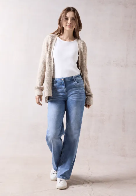 Wide Leg Jeans mid blue wash