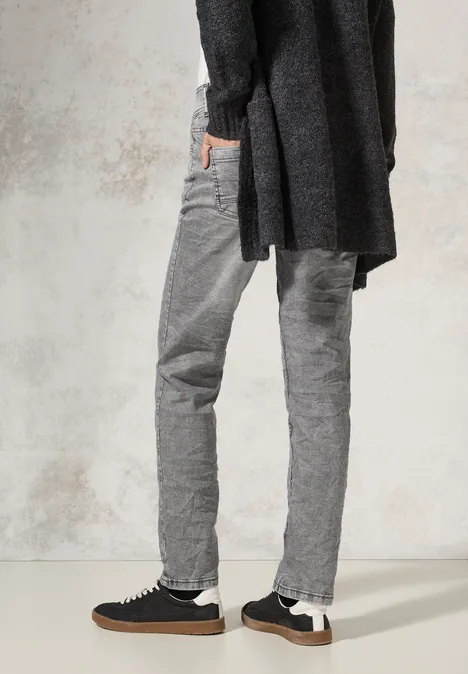 Straight Leg Jeans light grey stone wash