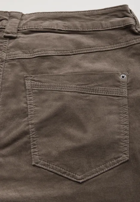 Hose im Velvet-Look sporty taupe