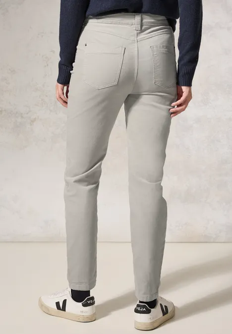 Hose im Velvet-Look soft silver