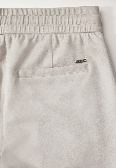 Hose in Velours-Optik soft silver