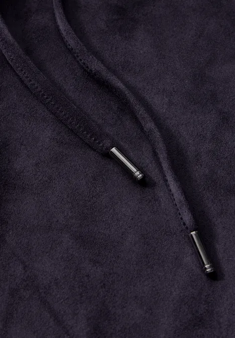 Hose in Velours-Optik deep charcoal grey