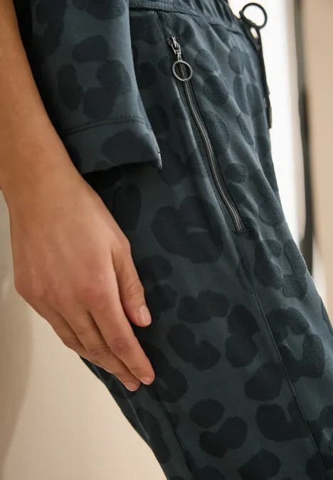 Hose mit Leo-Muster slate khaki
