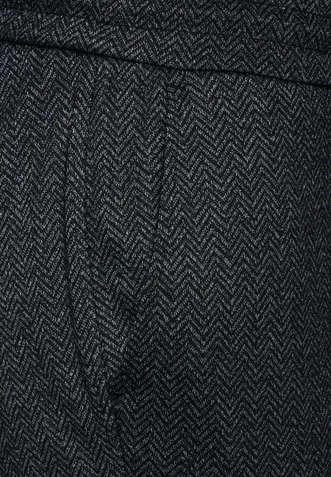 Hose im Herringbone Look deep charcoal grey