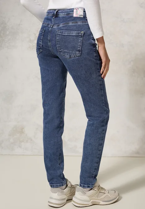 Thermo Jeans im Casual Fit blue black used wash