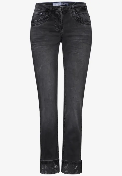 Jeans mit Turn-Up black washed