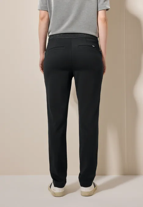Hose mit Zipper Details Black