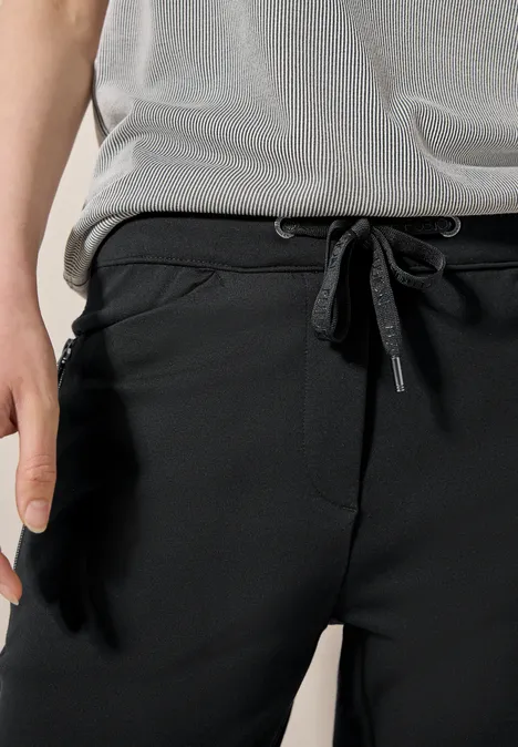Hose mit Zipper Details Black