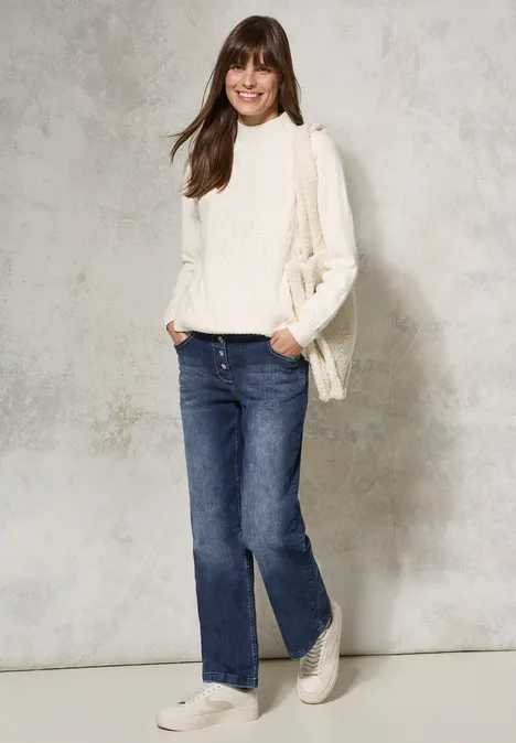 Wide Leg Jeans mid blue used wash
