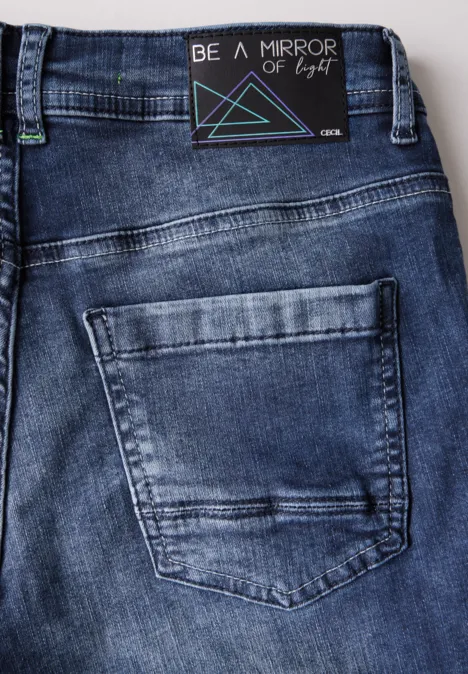 Wide Leg Jeans mid blue used wash