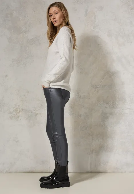 Hose mit Glanzeffekt charcoal silver