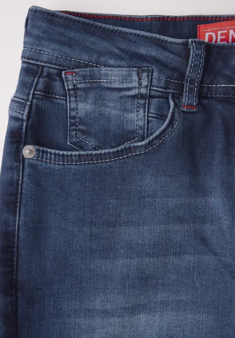 Straight Leg Jeans mid blue used wash