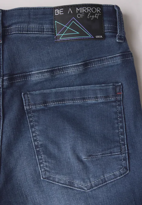 Straight Leg Jeans mid blue used wash