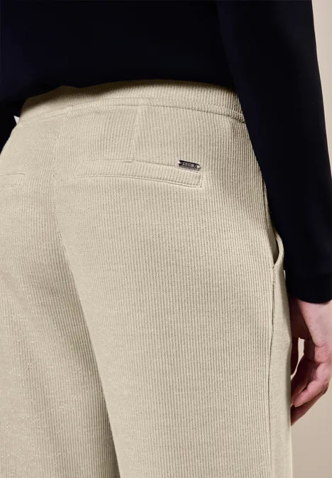 Hose mit Glitzer-Details desert beige melange