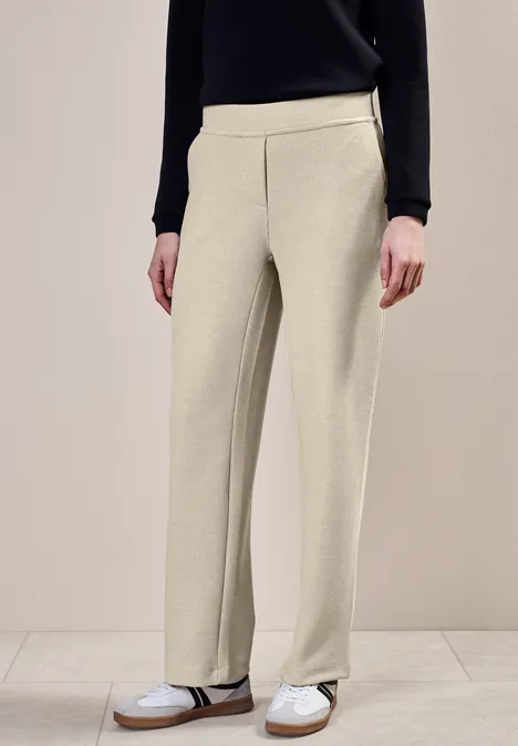 Hose mit Glitzer-Details desert beige melange
