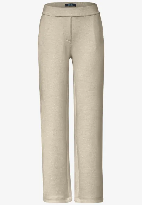 Hose mit Glitzer-Details desert beige melange