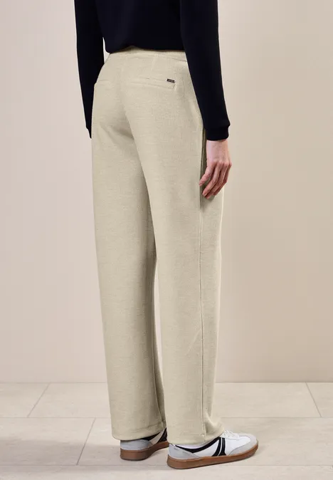 Hose mit Glitzer-Details desert beige melange