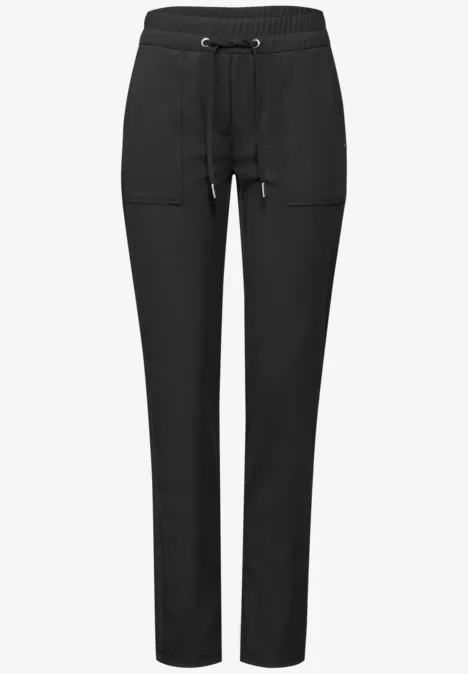 Hose im Casual Fit Black