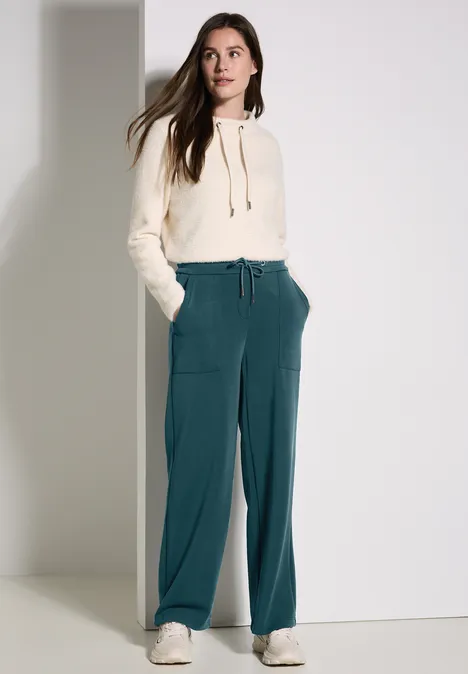 Wide Leg Hose petrol green