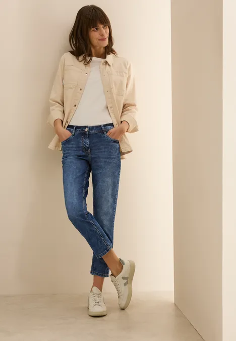 Jeans im Casual Fit mid blue used wash