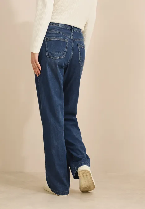 Wide Leg Lyocellmix Jeans mid blue used wash