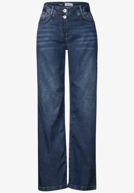 Wide Legs Jeans mid blue used wash