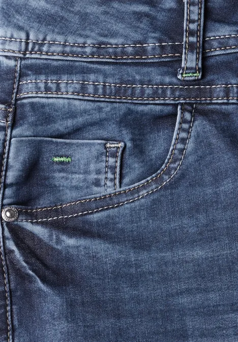 Wide Leg Jeans mid blue used wash