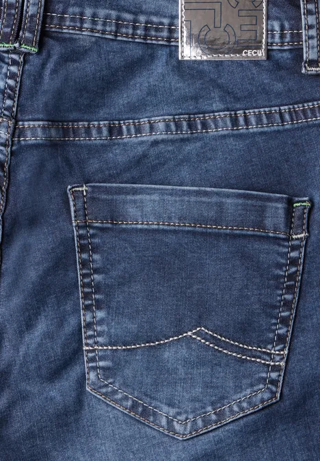 Wide Leg Jeans mid blue used wash