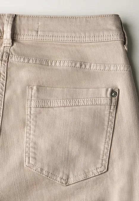 Hose im Washed-Look light hazel beige