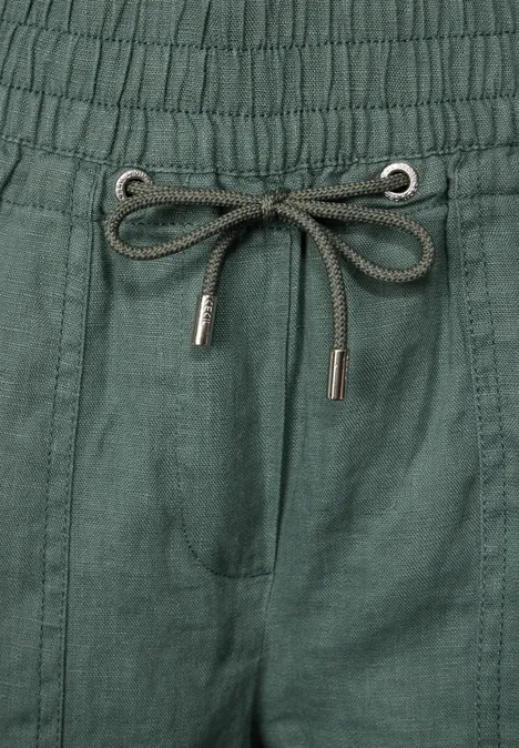 Leinenhose im Casual Fit balmy khaki