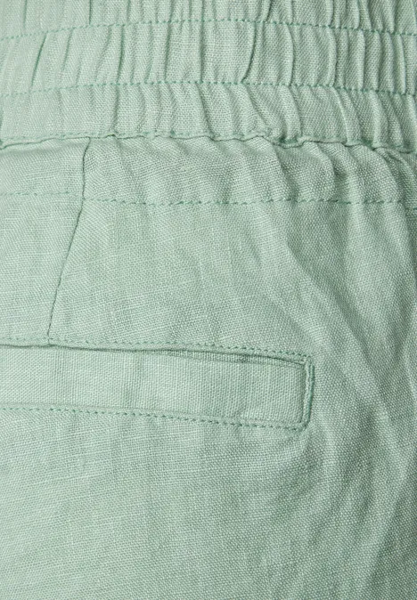 Leinenhose im Casual Fit ice sage green