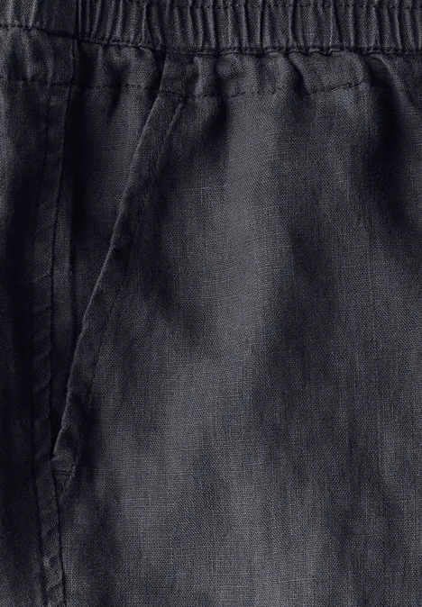 Leinenhose im Casual Fit volcanic grey