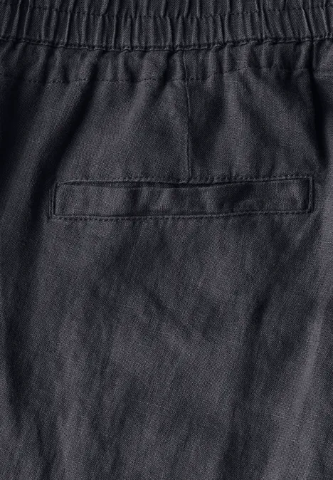 Leinenhose im Casual Fit volcanic grey