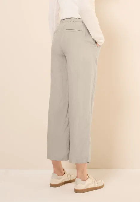 Wide Leg Hose aus Leinenmix pumice beige