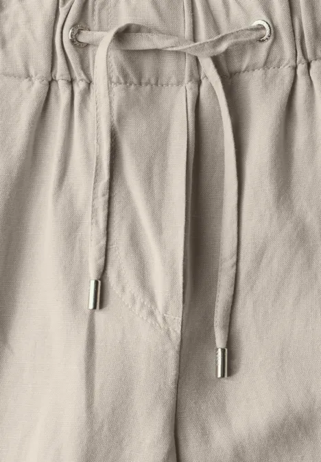 Wide Leg Hose aus Leinenmix pumice beige