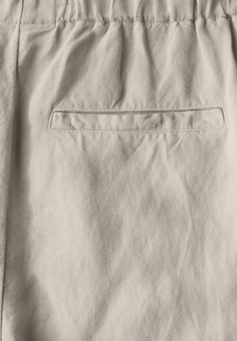 Wide Leg Hose aus Leinenmix pumice beige
