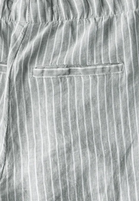 Wide Leg Leinenhose chambray balmy khaki