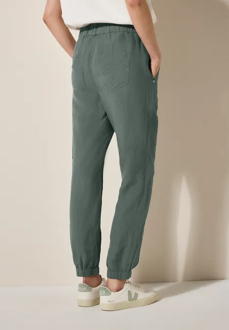 Leinenmix-Hose im Cargo-Look balmy khaki