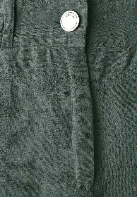 Leinenmix-Hose im Cargo-Look balmy khaki