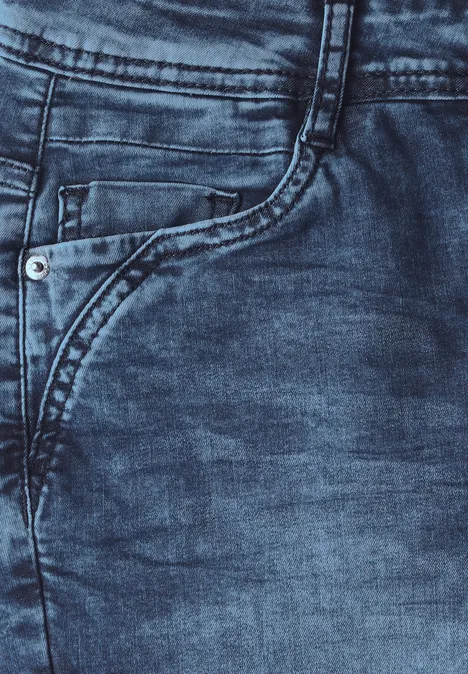 3/4 Jeans mid blue used wash