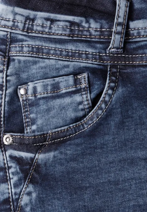 Wide Leg Jeans mid blue used wash