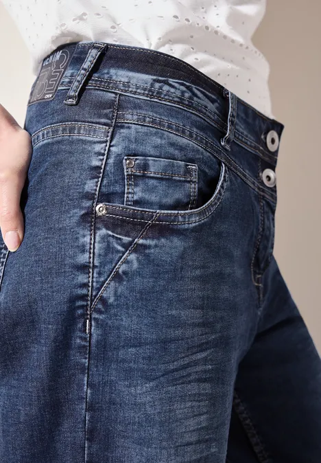 Wide Leg Jeans mid blue used wash