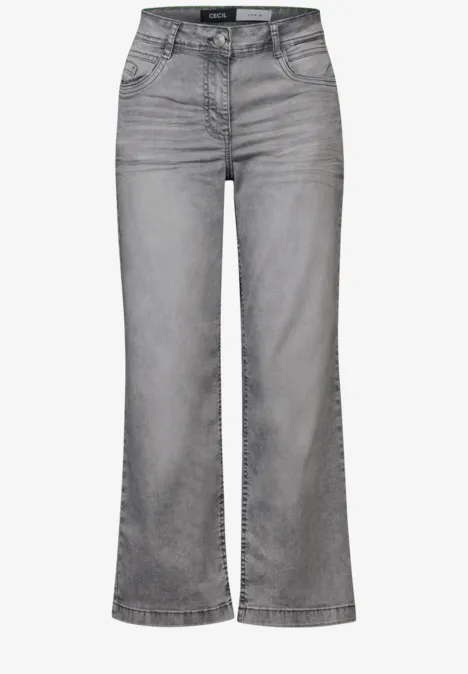 Wide Leg Jeans mid grey used wash
