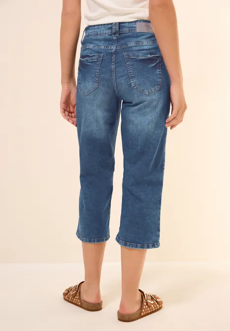 3/4 Jeans mid blue used wash