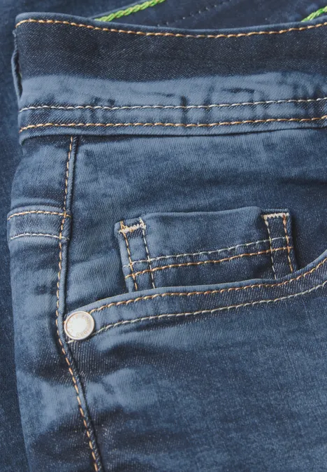3/4 Jeans mid blue used wash
