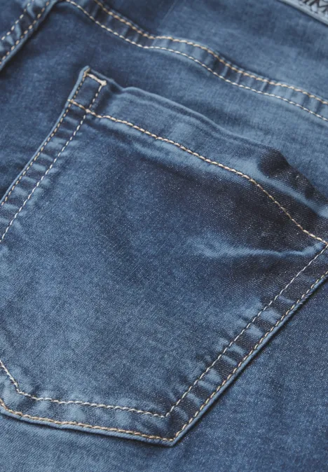 3/4 Jeans mid blue used wash
