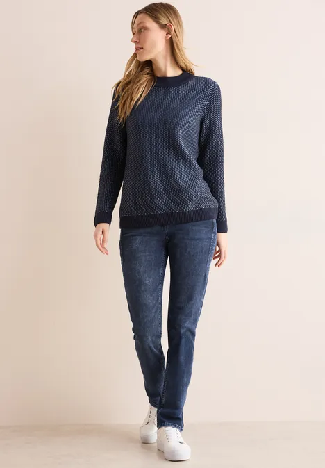 Straight Leg Jeans dark blue black washed